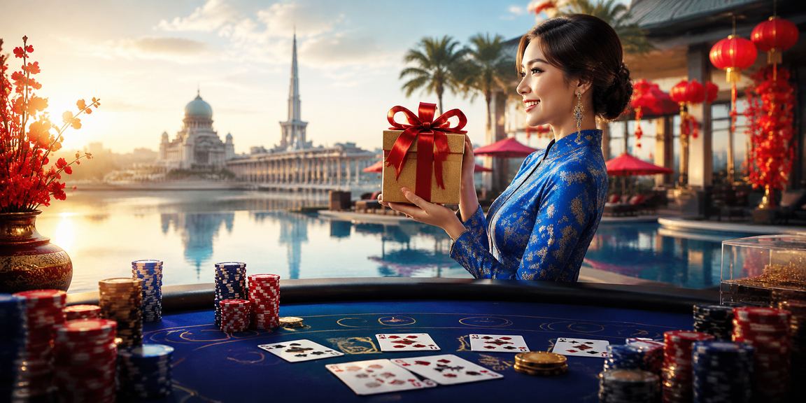 A Malaysian casino player in traditional baju kurung playing on the fortune111 platform